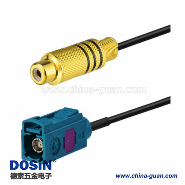 Fakra汽車連接器車頭單元RCA母對(duì)Fakra Z母頭直式15厘米 Fakra汽車連接器車頭單元RCA母對(duì)Fakra Z母頭直式15厘米