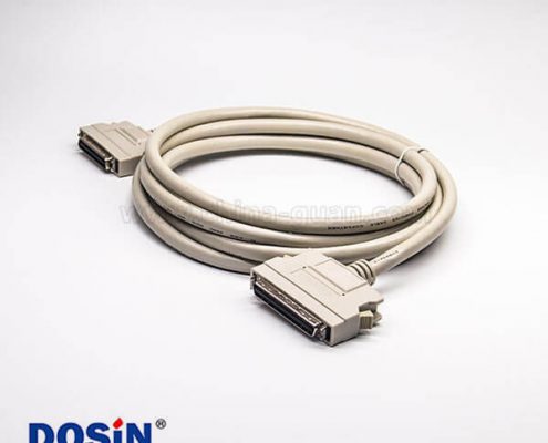 SCSI50Pin線HPCN型公頭2米鋅合金外殼轉(zhuǎn)HPCN型50芯公頭注塑成型雙邊線