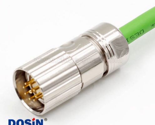 M23 9芯連接器8A組裝式插頭接線50CM 20AWG