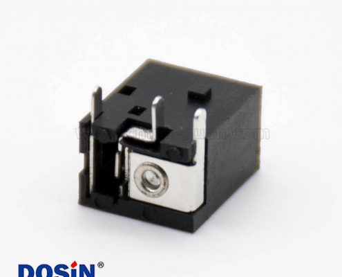 DC直流電源插座彎式插孔公頭貼片焊接4.4*1.65mm彎式不帶屏蔽連接器