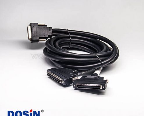 SCSI68線VHDCI 型68芯公頭2米鋅合金外殼轉(zhuǎn)HPCN 68芯公頭鋅合金一拖二注塑成型線