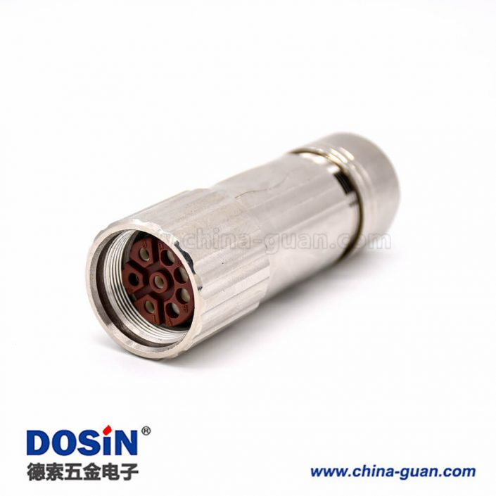 插座8芯 M40系列 直式工業(yè)母頭接線連接器