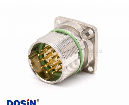 M系列連接器 M623 17芯直式公母四孔法蘭防水插座