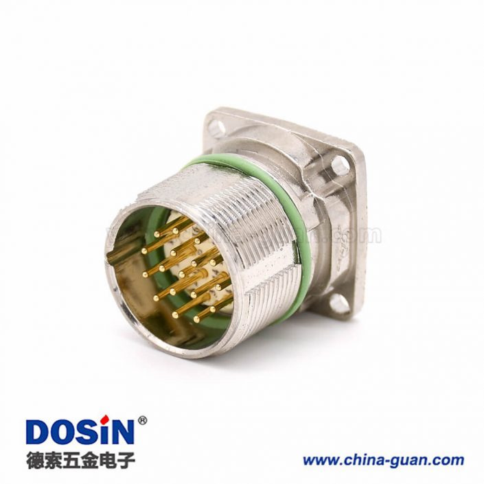 M系列連接器 M623 17芯直式公母四孔法蘭防水插座