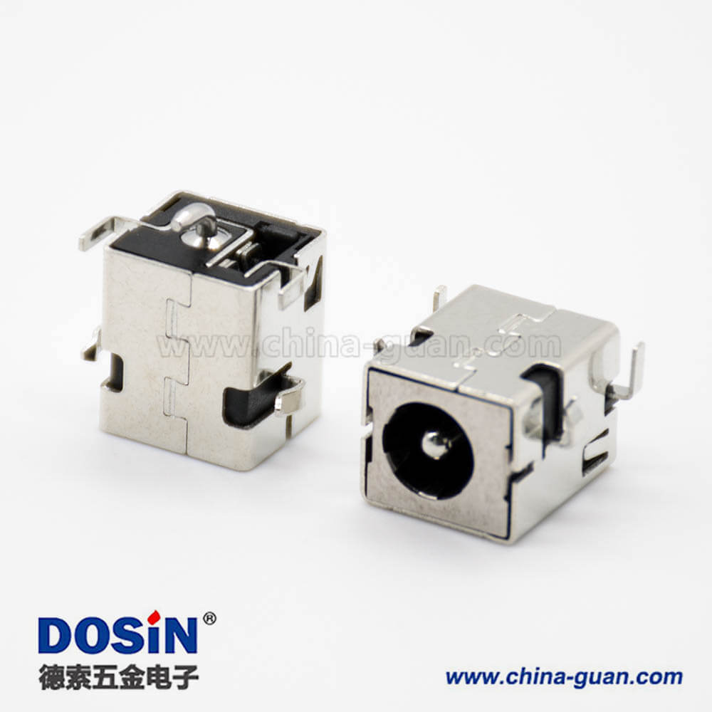 金屬DC插座貼板5.5*2.1mm公頭帶屏蔽貼片焊接水平公頭插座連接器 金屬DC插座貼板5.5*2.1mm公頭帶屏蔽貼片焊接水平公頭插座連接器