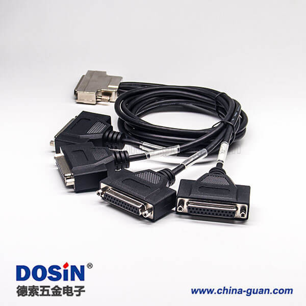 68針SCSI接口HPDB型公頭轉(zhuǎn)3HPDB25芯母 1HPDB型25芯公頭連接線2米