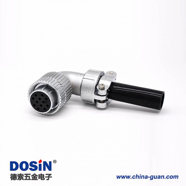 母插頭P24 12芯彎式航空連接器接線安裝