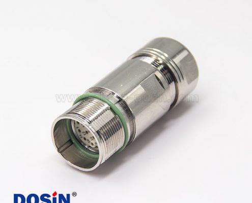 M23防水連接頭17芯母插頭直式航空插頭鋅合金外殼材質(zhì)工業(yè)連接器