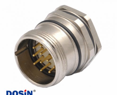 M23 12芯公插座板端前鎖圓形連接器