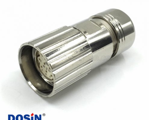 M23工業(yè)連接器圓形8A 20A母插頭防水組裝信號(hào)轉(zhuǎn)用連接器