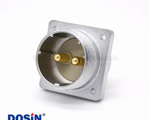 連接器公座P32 2芯直式插座方形四孔法蘭安裝焊杯接線