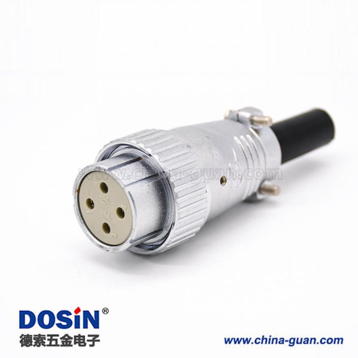 直式電纜插頭P32 4芯母頭接線連接器