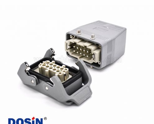 10針重載連接器開孔安裝公母對接H10B鍍銀螺釘M25頂出口進(jìn)線