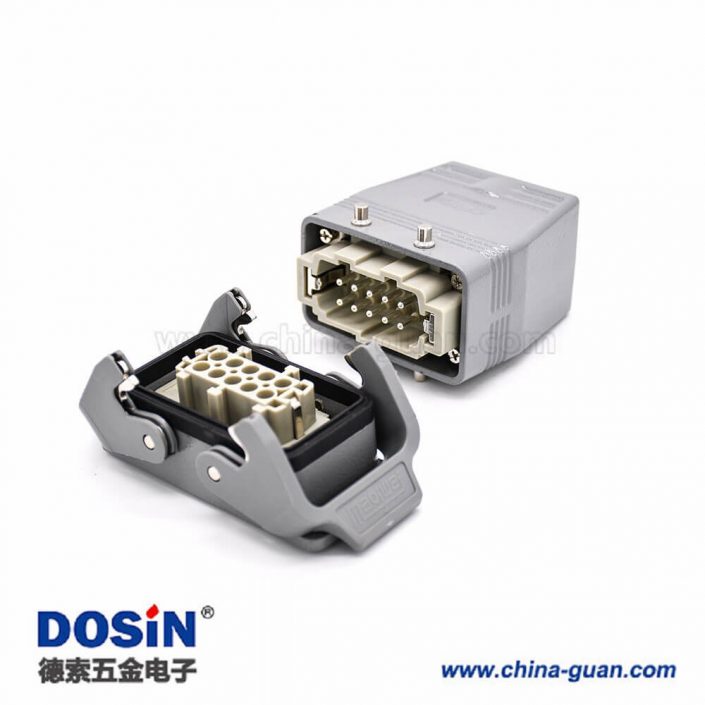 10針重載連接器開(kāi)孔安裝公母對(duì)接H10B鍍銀螺釘M25頂出口進(jìn)線