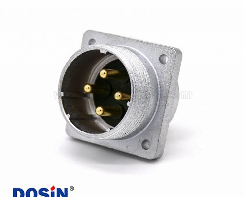 方型法蘭插座P32 4芯公頭連接器