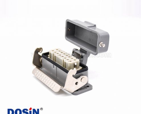 重載連接器10芯H16A帶金屬防塵蓋開孔安裝高結(jié)構(gòu)斜出口進(jìn)線