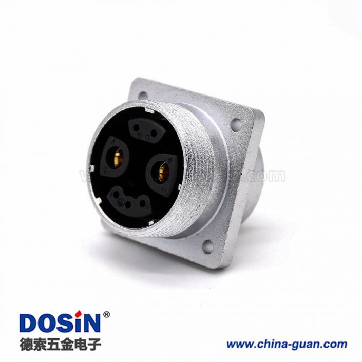 7P插座P32母頭直式4孔法蘭連接器