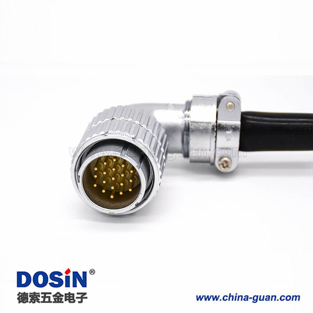 彎式電纜插頭P32 19芯公頭接線連接器 彎式電纜插頭P32 19芯公頭接線連接器