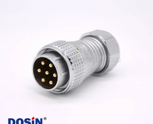 180度連接器插頭P28 7芯公頭航空連接器接線安裝