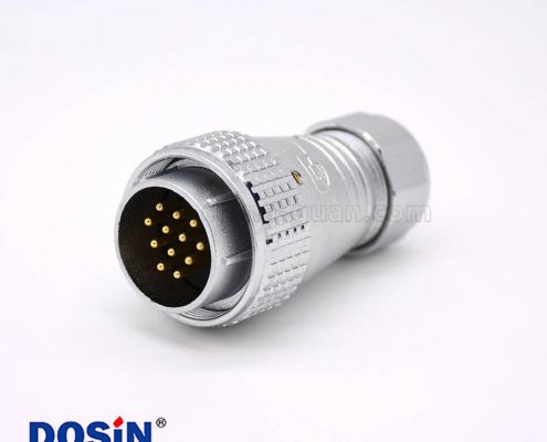 公頭連接器P28直式12芯插頭接線安裝