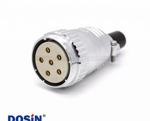 5芯插頭P40直式圓形母頭接線電纜連接器