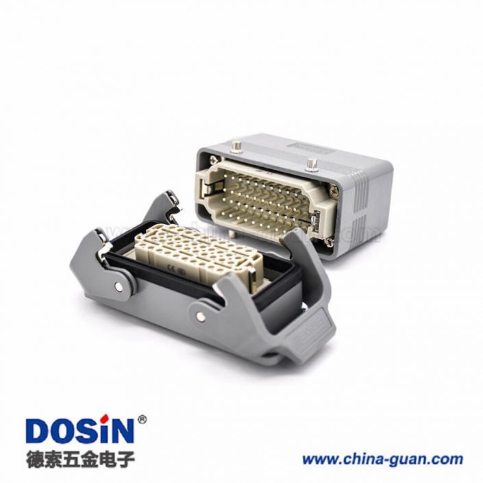 40針重載連接器PG21螺釘開(kāi)孔安裝斜出口進(jìn)線公母對(duì)接H16B