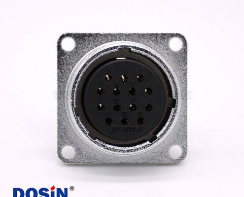 母連接器P28直式14芯插座法蘭安裝焊杯接線