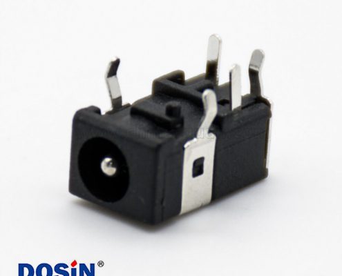 DC5引腳公插座插孔貼片焊接不帶屏蔽4.5*1.65彎式電源連接器