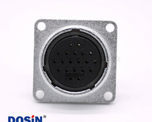 連接器母頭P28直式20芯插座法蘭安裝焊杯接線