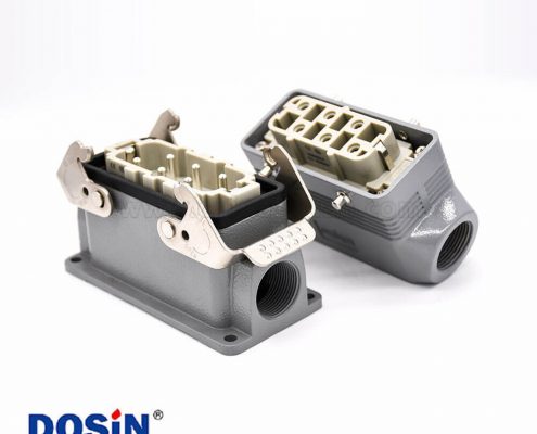 6孔重載連接器公母對接H16B螺釘M25表面安裝斜出口進(jìn)線