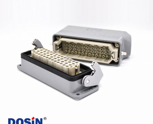 工業(yè)重載連接器斜出口開孔安裝H24B外殼不帶針公頭公母對接PG21