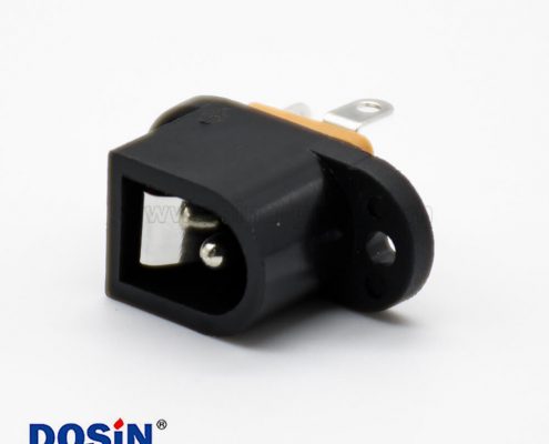 環(huán)保插座公DC電源連接器面板安裝兩孔法蘭插孔直式不帶屏蔽