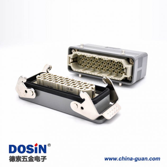 防水工業(yè)連接器重載32芯不帶針公頭公母對(duì)接PG21鐵扣開(kāi)孔安裝H24B外殼