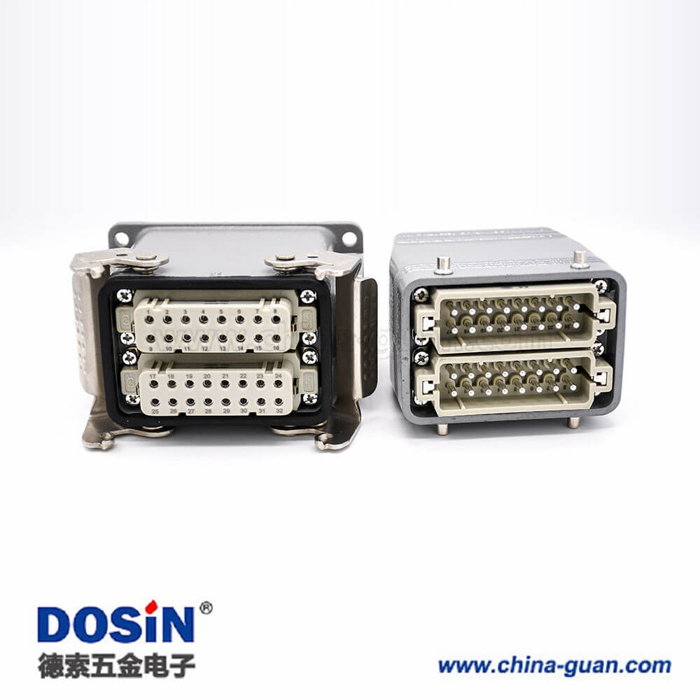 重載矩形連接器32芯公母對(duì)接加高型表面安裝高結(jié)構(gòu)頂出口鐵扣H32A外殼PG29 重載矩形連接器32芯公母對(duì)接加高型表面安裝高結(jié)構(gòu)頂出口鐵扣H32A外殼PG29