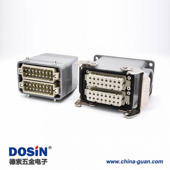 重載矩形連接器32芯公母對接加高型表面安裝高結(jié)構(gòu)頂出口鐵扣H32A外殼PG29 重載矩形連接器32芯公母對接加高型表面安裝高結(jié)構(gòu)頂出口鐵扣H32A外殼PG29