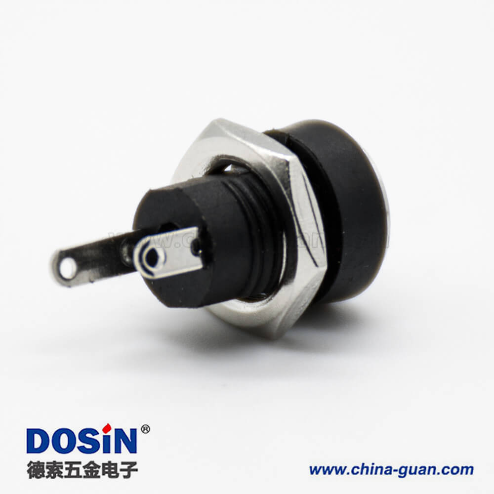 防水DC插座公直式面板安裝穿墻5.5*2.1mm插孔不帶屏蔽電源連接器