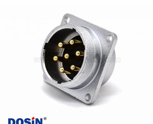 7芯插座P28公頭直式方型四孔法蘭連接器