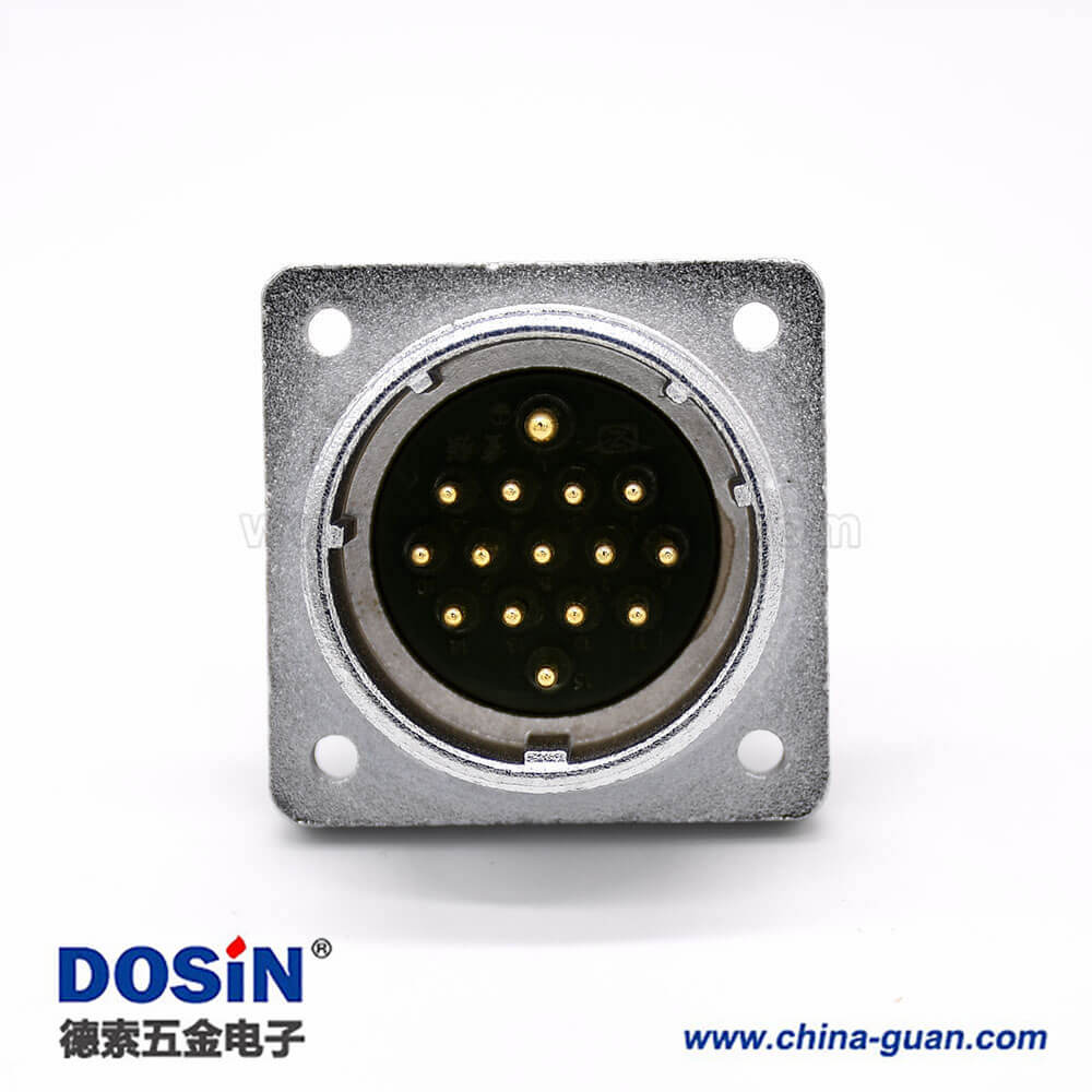 連接器公頭P32 15芯直式插座方形四孔法蘭安裝焊杯接 連接器公頭P32 15芯直式插座方形四孔法蘭安裝焊杯接