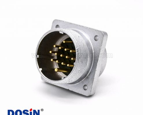 連接器公頭P32 15芯直式插座方形四孔法蘭安裝焊杯接