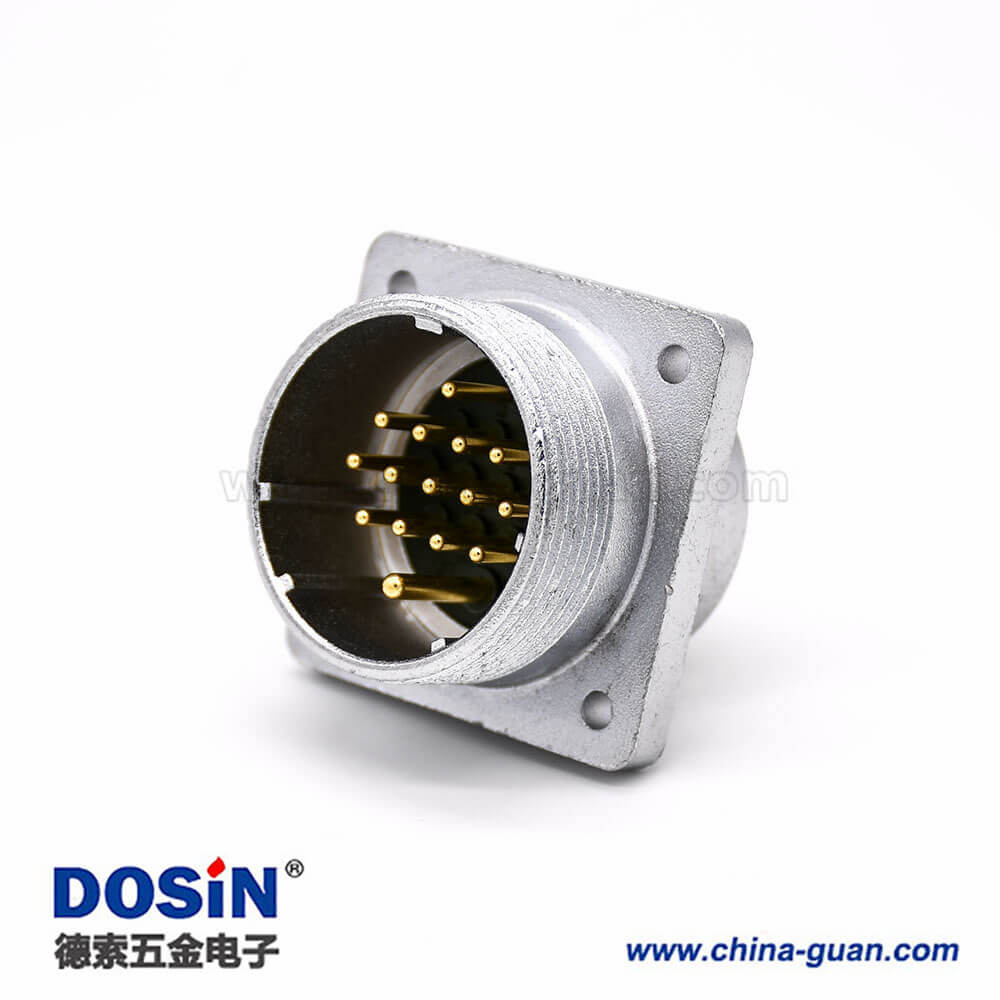 連接器公頭P32 15芯直式插座方形四孔法蘭安裝焊杯接 連接器公頭P32 15芯直式插座方形四孔法蘭安裝焊杯接