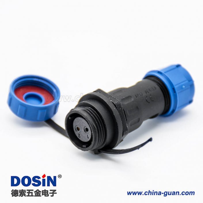連接器SP系列SP13對接式2芯直式公插頭母插頭防塵防水連接器接線焊接