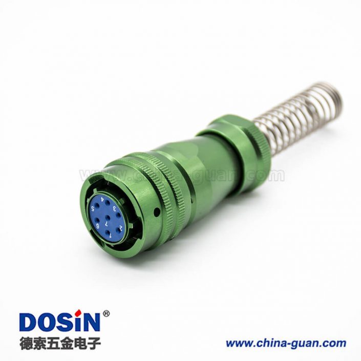 Y50X系列航空插頭7芯母頭直式卡口連接焊接帶彈簧鋁合金 Y50X系列航空插頭7芯母頭直式卡口連接焊接帶彈簧鋁合金