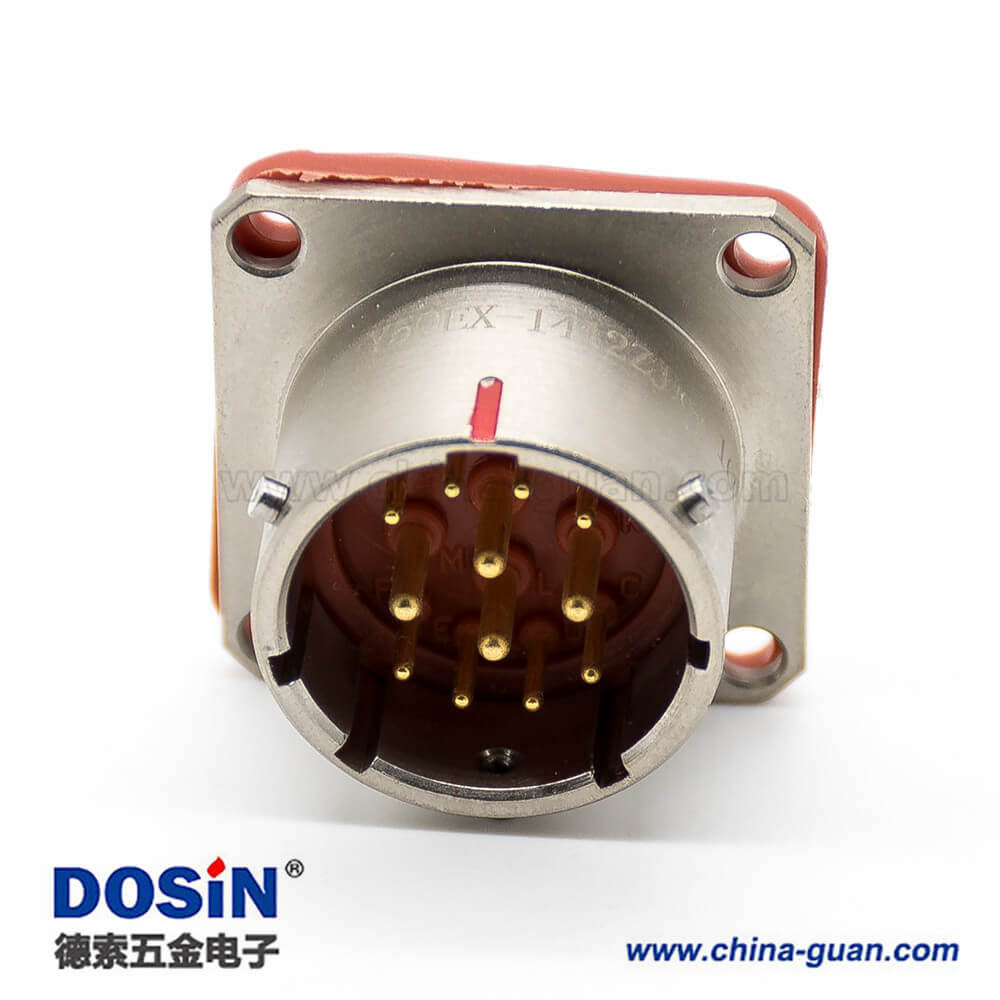 航空圓形電連接器12芯直式14殼體號卡口連接母插頭公插座公母對接Y50EX連接器