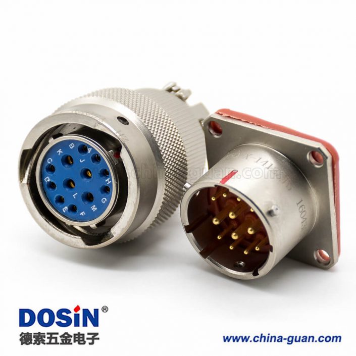 航空?qǐng)A形電連接器12芯直式14殼體號(hào)卡口連接母插頭公插座公母對(duì)接Y50EX連接器