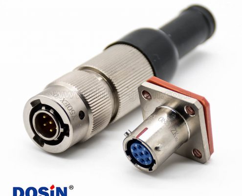 航空電連接器公母對接一套Y50EX7芯公插頭鍍鎳直式卡口連接接線母插座焊杯08殼體號