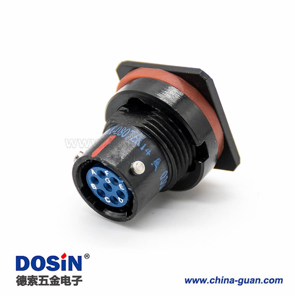 Y50EX連接器7芯母插座08殼體直式PCB板安裝卡口連接前鎖穿墻防水塑料帶防塵蓋 Y50EX連接器7芯母插座08殼體直式PCB板安裝卡口連接前鎖穿墻防水塑料帶防塵蓋