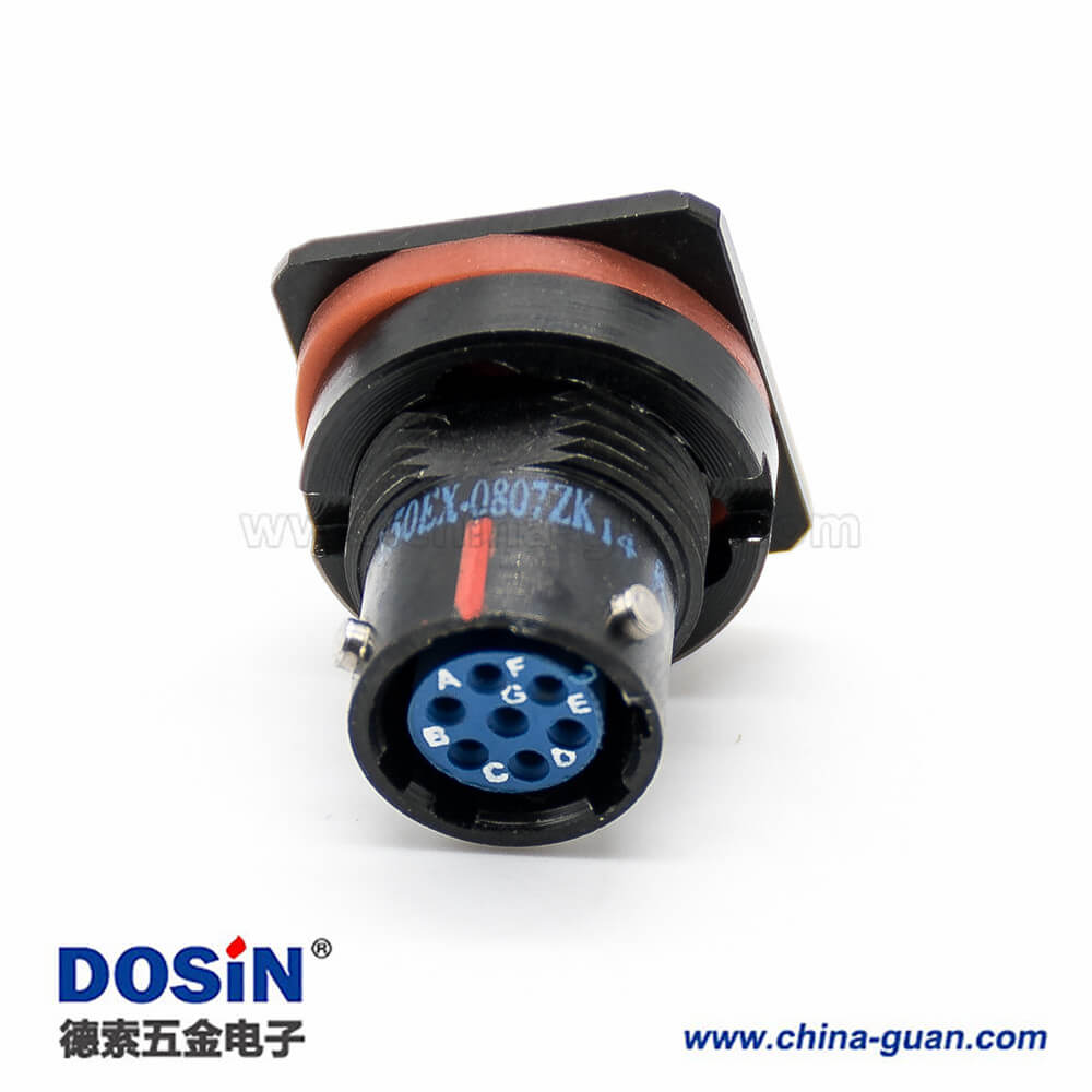 Y50EX連接器7芯母插座08殼體直式PCB板安裝卡口連接前鎖穿墻防水塑料帶防塵蓋 Y50EX連接器7芯母插座08殼體直式PCB板安裝卡口連接前鎖穿墻防水塑料帶防塵蓋