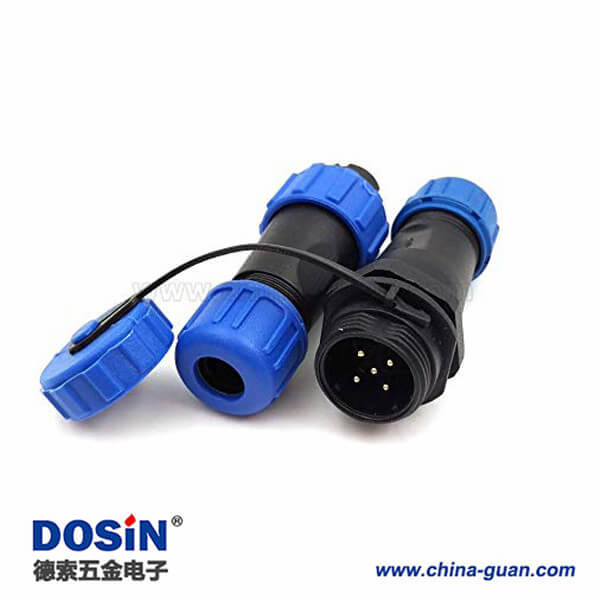 SP/SD13防水航空插頭插座公母接頭對接連接器5芯鍍金中心針I(yè)P68