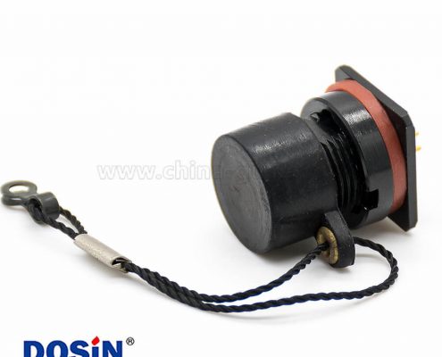 Y50EX連接器7芯母插座08殼體直式PCB板安裝卡口連接前鎖穿墻防水塑料帶防塵蓋