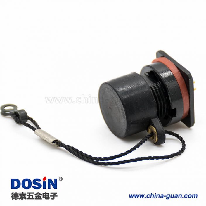 Y50EX連接器7芯母插座08殼體直式PCB板安裝卡口連接前鎖穿墻防水塑料帶防塵蓋